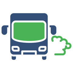 Car emissions mixed color icon