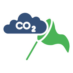 Carbon capture  mixed color icon