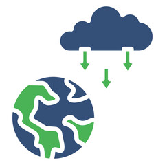 Carbon capture  mixed color icon