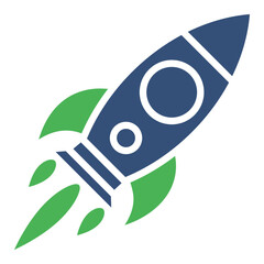 Rocket mixed color icon