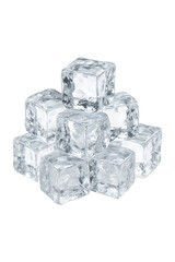 A Pile of Sparkling Ice Cubes Crystal Clear and Icy High quality Realistic image.