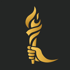 Gradient Olympic torch emblem vector illustration