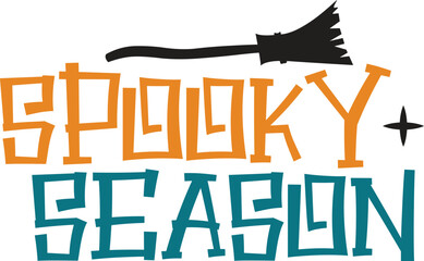Spooky Season Halloween typography clip art design on plain white transparent isolated background for card, shirt, hoodie, sweatshirt, apparel, card, tag, mug, icon, poster or badge