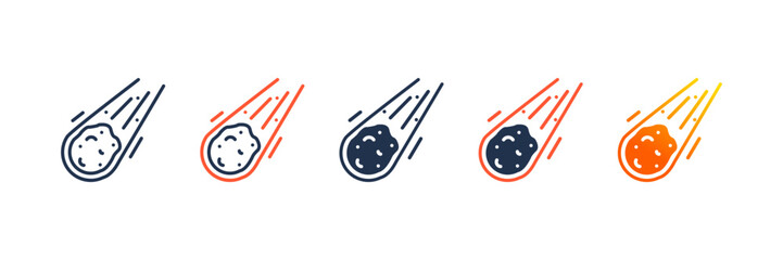 Comet icon set multiple style collection