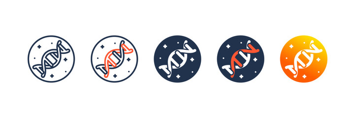 Astrobiology icon set multiple style collection