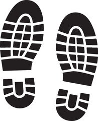 Footprint Silhouette: A pair of black footprint silhouettes. They show the path of someone’s journey. They provide a sense of movement and direction. They're simple and easy to recognize.