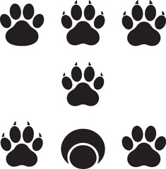 Fototapeta premium Animal Paw Prints: A collection of stylized animal paw prints. Perfect for adding a touch of nature to your project