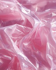 Crumpled Pink Plastic Sheeting