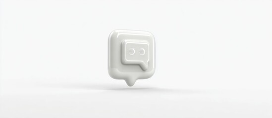 3D White Speech Bubble Icon.