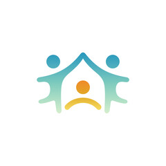 simple family house logo design vector with flat style