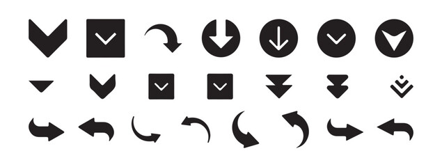 set of black and white arrows