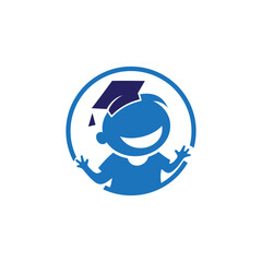  modern kid education logo design vector with flat style