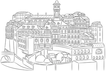 Old Town Tbilisi, Georgia illustration
