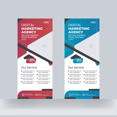 Obraz premium Stylish Roll up Banner Corporate Business Rack Card Design Cover Template