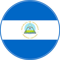 Nicaragua Circle Flag, Nicaragua Flag Icon