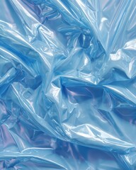 Obraz premium Crinkled Blue Plastic Texture