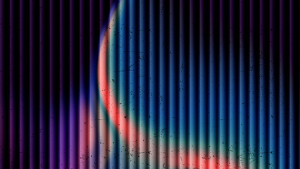 colorful abstract background with red green blue curved light and vertical stripes over grunge texture