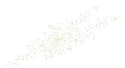 Abstract swirling galaxy of stars and nebulae with glowing center isolated on transparent background