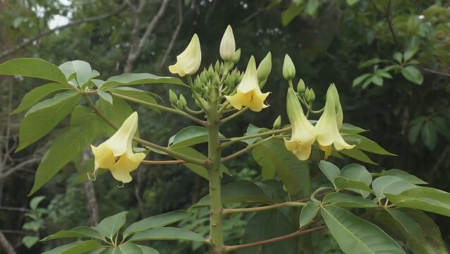 Flowering  Plant of Calotropis Gigantea Also Known as Crown Flower Giant Milkweed and Swallow Wort Noted for Its Use in Ayurvedic