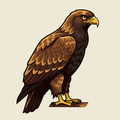 Majestic golden eagle perched proudly depicting wild nature and avian majesty vector on white background
