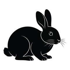 Charming black rabbit silhouette ready for your creative projects and designs a whimsical addition silhouette