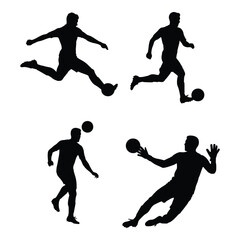 Dynamic soccer player silhouettes action poses for sports graphics and designs silhouette
