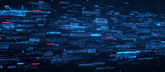 Abstract Blue Digital Glitch Background.