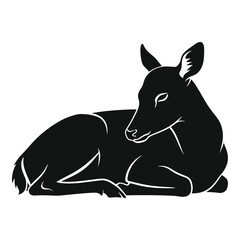Elegant silhouette of a young deer resting gracefully wildlife art animal profile for design projects and nature themes silhouette