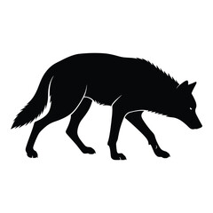 Silhouette of a wild coyote walking alertly in profile capturing its natural movement and primal essence silhouette