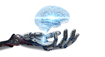 Futuristic Robot and Human Hand Collaboration — AI Innovation, Technology Trust, and Cybernetic Connection Concept on White Background