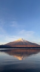Fototapeta premium Mount Fuji Reflected on Lake Yamanaka at Sunrise, Japan