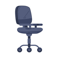 Pixelated Office Chair Isolated on Transparent Background Blue Gray Tones