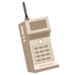 Retro Cellular Phone Isolated on Transparent Background Pixelated Design