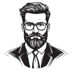 bearded man vector