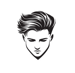 long hair man, male face,