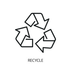 Recylce thin line vector icons.