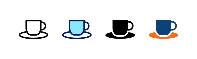 Mug All In One Icon Multi Styles Vector Set