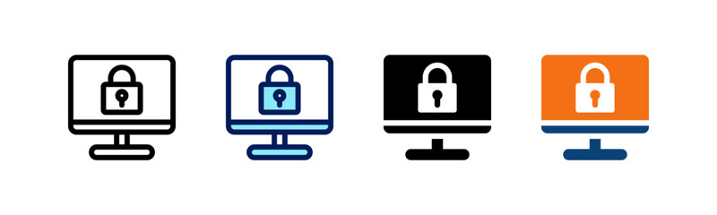 Computer Security All In One Icon Multi Styles Vector Set