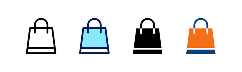 Shopping Bag All In One Icon Multi Styles Vector Set
