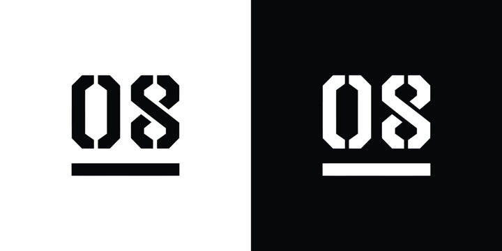 Contrasting Black and White OS Symbol with Geometric Design and Solid Underline Bar