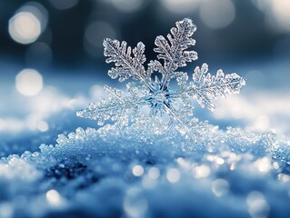 Snowflakes flying