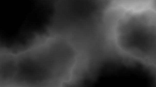 Fractal Cloud Noise Background Animation in Black and White Shades