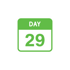 Green Calendar Icon Depicting Day 29, Featuring a Simple and Minimalist Style Design
