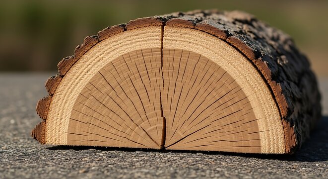 Split Log Cross Section with Nature.