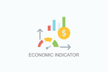 Economic Indicator Icon Or Logo Isolated Vector Illustration