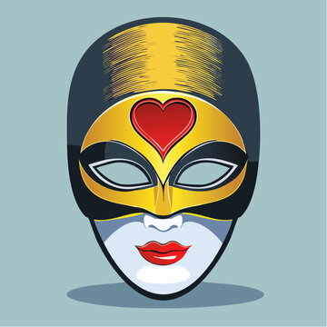 mendacity of desire theatrical mask half heart noir editorial illustration black blood red alabaster dramatic composition for essays cultural criticism book covers and magazines