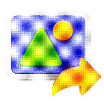 3d image picture photo repost halftone style