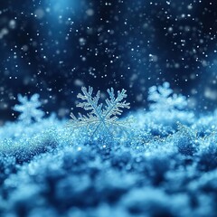 blue christmas background with snowflakes