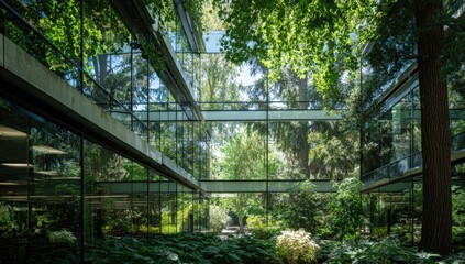 Fototapeta premium Modern office building interior courtyard