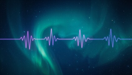 Abstract Waveform Illustration with Neon Lines and a Dynamic Background Sound Visualization